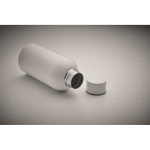 Botella monocromática antifugas de acero inoxidable reciclado 500ml color blanco vista fotografía tercera vista