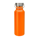 Botella de acero inoxidable reciclado ideal para agua 500ml color naranja segunda vista frontal