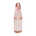 Botella de agua de plástico reciclado con asa de transporte 800ml color rosa pastel