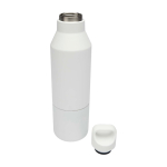 Botella termo de acero inoxidable reciclado con taza extraíble 600ml color blanco segunda vista