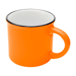 Taza de cerámica vintage con borde en color negro 240ml color naranja segunda vista frontal