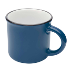 Taza de cerámica vintage con borde en color negro 240ml color azul marino segunda vista frontal