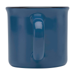 Taza de cerámica vintage con borde en color negro 240ml color azul marino segunda vista trasera