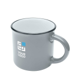 Taza de cerámica vintage con borde en color negro 240ml vista principal