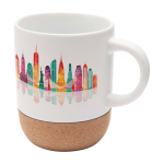 Taza de cerámica de sublimación con base de corcho 300ml color blanco