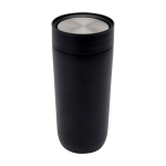 Vaso térmico de acero inoxidable con apertura pulsador 350ml color negro segunda vista frontal