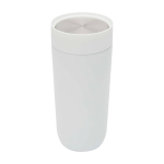 Vaso térmico de acero inoxidable con apertura pulsador 350ml color blanco segunda vista frontal