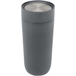 Vaso térmico de acero inoxidable con apertura pulsador 350ml color gris segunda vista frontal