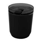 Vaso térmico de plástico reciclado con diseño sencillo 180ml color negro segunda vista frontal