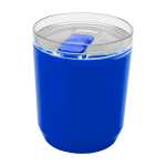 Vaso térmico de plástico reciclado con diseño sencillo 180ml color azul segunda vista frontal