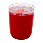 Vaso térmico de plástico reciclado con diseño sencillo 180ml color rojo segunda vista frontal