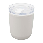 Vaso térmico de plástico reciclado con diseño sencillo 180ml color blanco segunda vista frontal