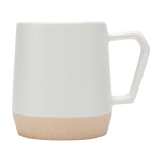 Taza de cerámica con acabado mate y base sin esmaltar 300ml color blanco vista lateral