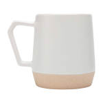 Taza de cerámica con acabado mate y base sin esmaltar 300ml color blanco segunda vista lateral