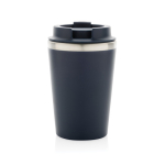 Taza térmica de doble pared ecológica con tapa antigoteo de 350ml color azul cuarta vista