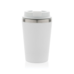 Taza térmica de doble pared ecológica con tapa antigoteo de 350ml color blanco tercera vista
