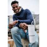 Vaso térmico de acero inoxidable reciclado antigoteo de 900ml color blanco vista de ambiente