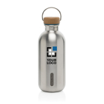 Botella de agua de acero inoxidable con antigoteo Black+Blum 600ml color turquesa vista de impresión