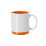 Taza de cerámica con detalles a color para sublimación 350ml color naranja primera vista