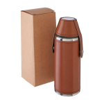Botella de acero inoxidable con 2 vasos y funda de cuero 230ml séptima vista