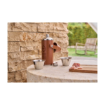 Botella de acero inoxidable con 2 vasos y funda de cuero 230ml octava vista