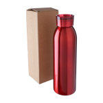 Botella de acero inoxidable reciclado con tapa y correa a juego 650ml décima vista