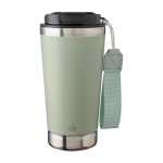 Vaso térmico de acero inoxidable con correa a juego y tapa negra 500ml color verde pastel primera vista