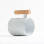 Taza de cerámica ideal para sublimación con mango de madera 325ml vista 3