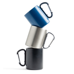 Taza de doble pared de acero inoxidable reciclado con mosquetón 300ml vista 1