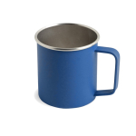 Taza de acero inoxidable reciclado con diseño moderno y asa 400ml color azul real vista 1