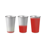 Vaso de aluminio reciclado que cambia de color con líquido frío 450ml color rojo