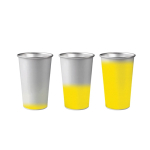 Vaso de aluminio reciclado que cambia de color con líquido frío 450ml color amarillo
