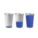 Vaso de aluminio reciclado que cambia de color con líquido frío 450ml color azul real