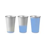 Vaso de aluminio reciclado que cambia de color con líquido frío 450ml color azul claro