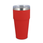 Vaso térmico con interior de cerámica y tapa transparente 500ml color rojo