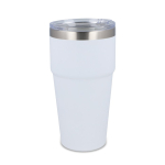 Vaso térmico con interior de cerámica y tapa transparente 500ml color blanco
