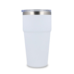 Vaso térmico con interior de cerámica y tapa transparente 500ml color blanco quinta vista