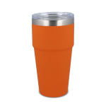 Vaso térmico con interior de cerámica y tapa transparente 500ml color naranja