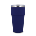 Vaso térmico con interior de cerámica y tapa transparente 500ml color azul oscuro cuarta vista
