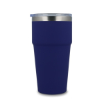 Vaso térmico con interior de cerámica y tapa transparente 500ml color azul oscuro quinta vista