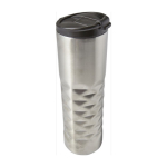 Vaso térmico de acero inoxidable texturizado en parte de abajo 460ml color plateado quinta vista