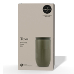 Vaso térmico de acero inoxidable con tapa de botón 320 ml color verde oliva segunda vista