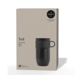 Taza térmica de acero inoxidable con pequeña asa 280ml color negro segunda vista