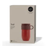 Taza térmica de acero inoxidable con pequeña asa 280ml color rojo oscuro segunda vista