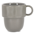 Taza apliable de porcelana con pequeña asa superior 270ml color gris