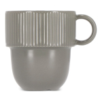 Taza apliable de porcelana con pequeña asa superior 270ml color gris segunda vista