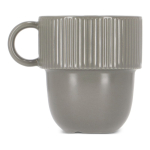 Taza apliable de porcelana con pequeña asa superior 270ml color gris tercera vista