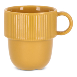 Taza apliable de porcelana con pequeña asa superior 270ml color amarillo