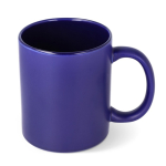 Taza de cerámica con acabado mate y contorno interior brillante 350ml color azul oscuro