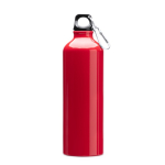Botella de aluminio grande con mosquetón en tapón 800ml color rojo segunda vista